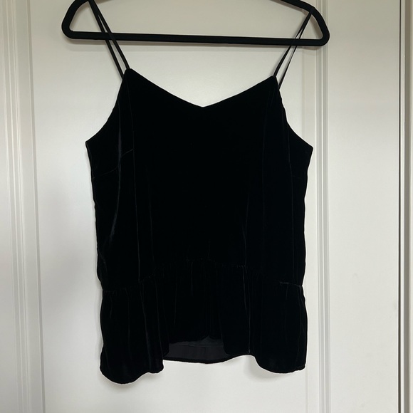 NWT JCREW Black Velvet Peplum Top SZ 8 - Picture 3 of 7